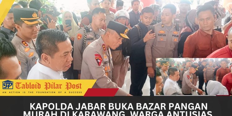 Kapolda Jabar Buka Bazar Pangan Murah di Karawang, Warga Antusias