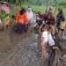 VIRAL! Jalan Poros Desa Intan Jaya Jadi “Sawah Dadakan”, Ibu-Ibu dan Anak-Anak Tanam Pisang di Tengah Lumpur