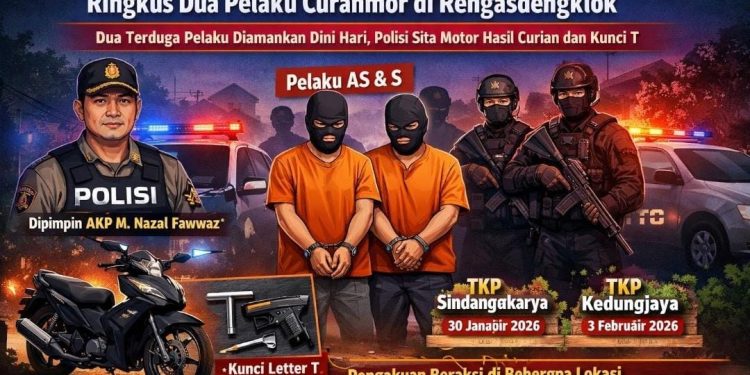 Tim Taktis Sanggabuana Polres Karawang Ringkus Dua Pelaku Curanmor R2 di Rengasdengklok