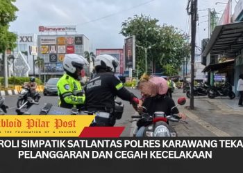 Polantas Karawang Berikan Teguran Humanis kepada Pelanggar di Jalan Raya Johar
