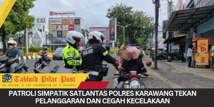 Polantas Karawang Berikan Teguran Humanis kepada Pelanggar di Jalan Raya Johar