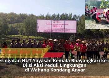 Kasat Polairud Polres Malang Dampingi Ketua Bhayangkari Tanam Mangrove di Pantai Bajulmati