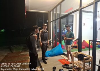 Antisipasi Gangguan Kamtibmas Anggota Polsek Maja Polres Lebak Laksanakan Patroli Dialogis Malam Hari Bersama Warga