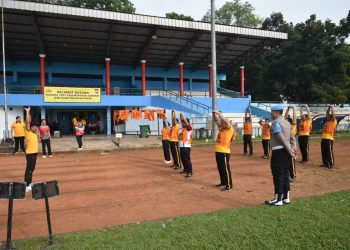 Bag SDM Polres Lebak Gelar Tes Kesamaptaan Jasmani Periodik Semester I untuk Jaga Kebugaran Personel