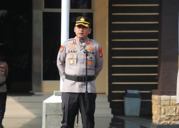 Kapolres Lebak Pimpin Apel Kesiapan Pengamanan May Day di Lapangan Mapolres Lebak