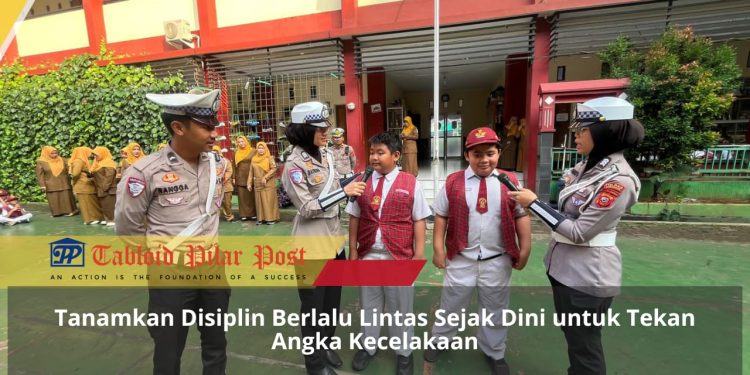 Satlantas Polres Karawang Hadirkan Edukasi Seru Lewat Police Goes to School di SDN Nagasari IV
