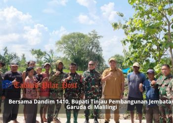 Bersama Dandim 1410, Bupati Tinjau Pembangunan Jembatan Garuda di Malilingi