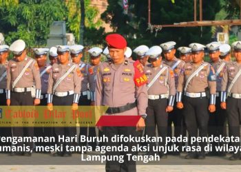 Kapolres Lampung Tengah Pimpin Apel Siaga May Day 2026, Tekankan Profesionalisme dan Kesiapsiagaan Personel