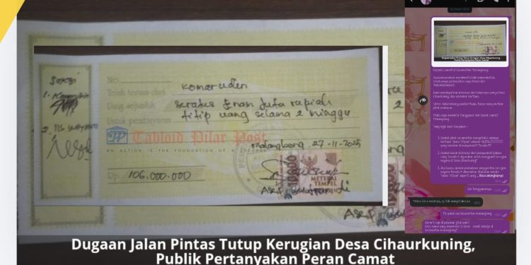 Kwitansi Rp106 Juta Muncul, Dugaan Penggantian Kerugian Desa Cihaurkuning Kian Disorot