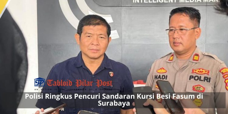 Polisi Ringkus Pencuri Sandaran Kursi Besi Fasum di Surabaya