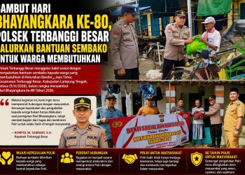 Sambut Hari Bhayangkara ke-80, Polsek Terbanggi Besar Salurkan Bantuan Sembako untuk Warga Membutuhkan
