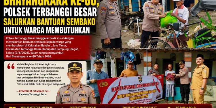 Sambut Hari Bhayangkara ke-80, Polsek Terbanggi Besar Salurkan Bantuan Sembako untuk Warga Membutuhkan