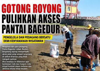 Gotong Royong Pulihkan Akses Pantai Bagedur, Pengelola dan Pedagang Bersatu Demi Kenyamanan Wisatawan