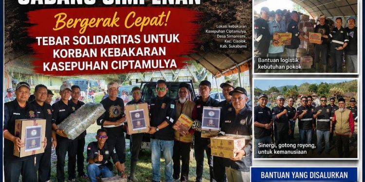 Di Tengah Duka Kebakaran Kasepuhan Ciptamulya, KPBMS dan SPJ Cabang Simpenan Hadir Menebar Kepedulian dan Harapan