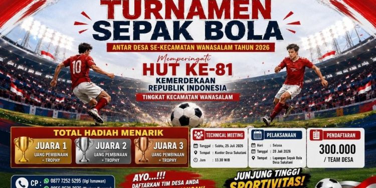 Semarak HUT ke-81 RI, Turnamen Sepak Bola Antar Desa se-Kecamatan Wanasalam Siap Digelar