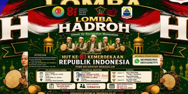 Semarak HUT RI ke-81, PHBN Wanasalam Gelar Lomba Hadroh Se-Kecamatan