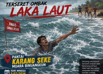 Wisatawan Terseret Ombak di Pantai Karang Seke Muara Binuangeun, Tim SAR dan Warga Lakukan Pencarian