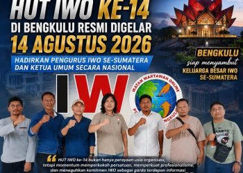 HUT IWO ke-14 di Bengkulu Resmi Digelar 14 Agustus 2026, Hadirkan Pengurus IWO se-Sumatera dan Ketua Umum Secara Nasional