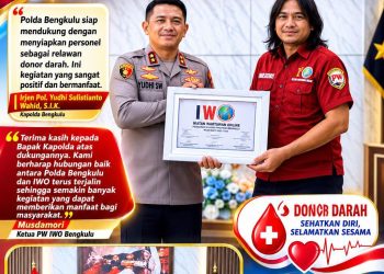 Donor Darah Jadi Agenda Utama HUT IWO ke-14, Kapolda Bengkulu Nyatakan Dukungan Penuh