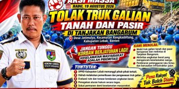 Dpc ormas badak banten kecamatan rangkasbitung bersama mahasiswa dan masyarakat siap gelar aksi massa, soroti truk galian tanah dan pasir di tanjakan bangarum