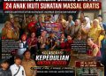 lsm gmbi distrik lebak bersinergi dengan dinkes dan psi, 24 anak yatim piatu ikuti sunatan massal gratis