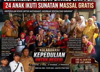 lsm gmbi distrik lebak bersinergi dengan dinkes dan psi, 24 anak yatim piatu ikuti sunatan massal gratis