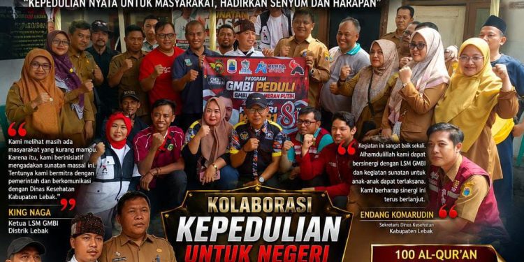 lsm gmbi distrik lebak bersinergi dengan dinkes dan psi, 24 anak yatim piatu ikuti sunatan massal gratis