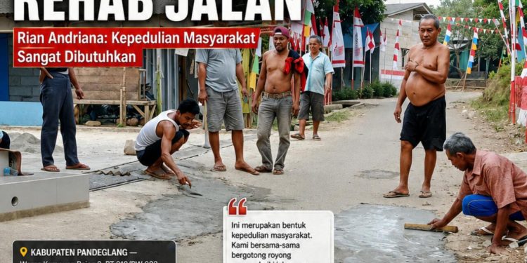 Warga Kp. Bajeg 2 Gotong Royong Swadaya Rehab Jalan, Rian Andriana: Kepedulian Masyarakat Sangat Dibutuhkan
