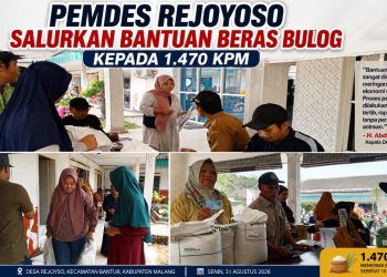 Pemdes Rejoyoso Salurkan Bantuan Beras Bulog kepada 1.470 KPM