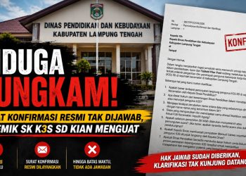 Diduga Bungkam! Kadisdikbud Lampung Tengah Abaikan Surat Konfirmasi Resmi, Polemik SK K3S SD Kian Menguat