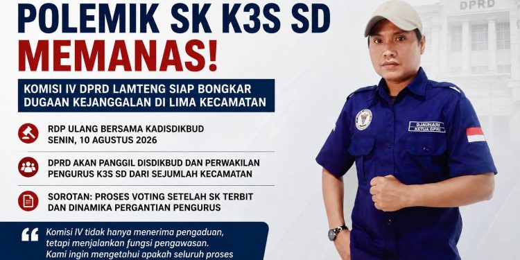 Polemik SK K3S SD Memanas, Komisi IV DPRD Lampung Tengah Siap Bongkar Dugaan Kejanggalan di Lima Kecamatan