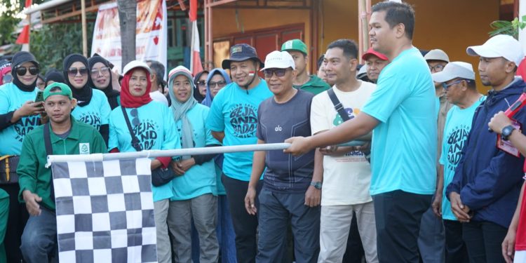 Semarak HUT ke-81 RI, Bupati Bantaeng Lepas Jalan Santai Beja dan Bada Family