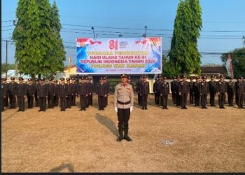 Polres Way Kanan Gelar Upacara HUT RI ke-81, Tekankan Pengabdian dan Profesionalisme Polri