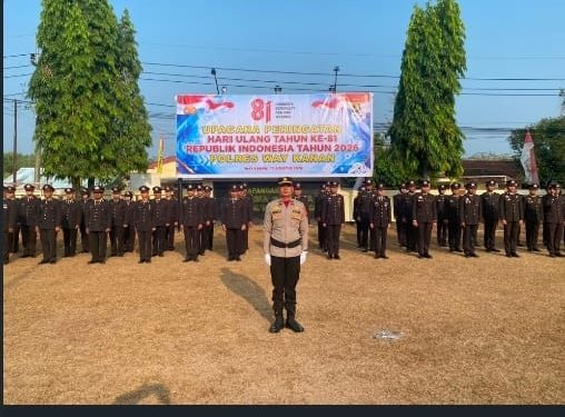 Polres Way Kanan Gelar Upacara HUT RI ke-81, Tekankan Pengabdian dan Profesionalisme Polri