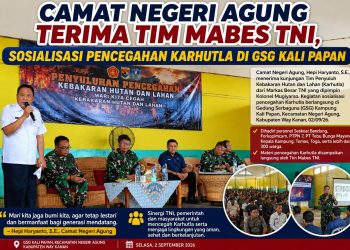 Camat Negeri Agung Terima Tim Mabes TNI, Sosialisasi Pencegahan Karhutla di GSG Kali Papan