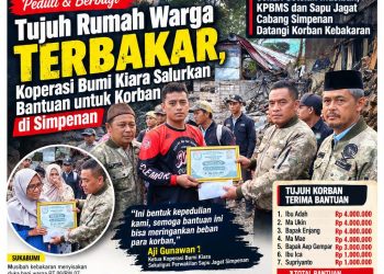 Tujuh Rumah Warga Terbakar, Koperasi Bumi Kiara Salurkan Bantuan untuk Korban di Simpenan