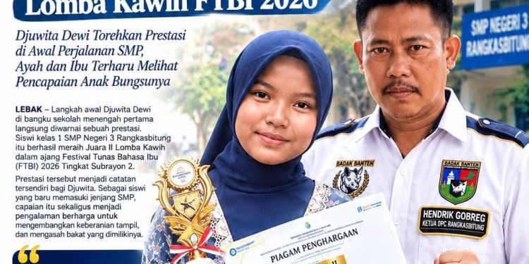 Siswi Kelas 1 SMPN 3 Rangkasbitung Raih Juara II Lomba Kawih FTBI 2026