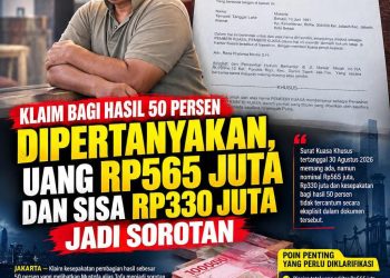 KLAIM BAGI HASIL 50 PERSEN DIPERTANYAKAN, DANA RP565 JUTA DAN SISA RP330 JUTA JADI SOROTAN
