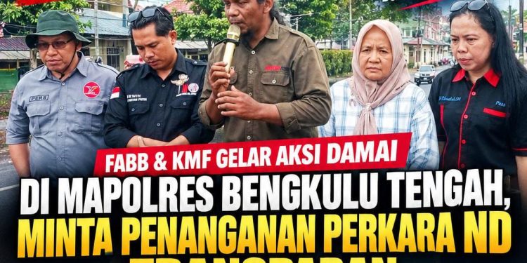 Aksi Damai FABB dan KMF di Mapolres Bengkulu Tengah, Minta Penanganan Perkara ND Transparan