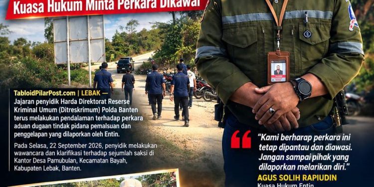 Polda Banten Periksa Saksi Aduan Pemalsuan dan Penggelapan di Pamubulan, Kuasa Hukum Minta Perkara Dikawal