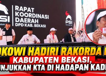 Jokowi Hadiri Rakorda PSI Kabupaten Bekasi, Tunjukkan KTA di Hadapan Kader
