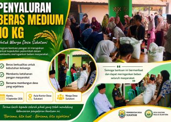 Warga Sukatani Terima Bantuan Beras, 30 Kilogram per Keluarga Diharapkan Ringankan Beban Pangan