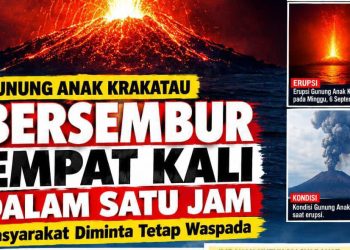 Gunung Anak Krakatau Erupsi Empat Kali dalam Sejam, Warga Diminta Waspada