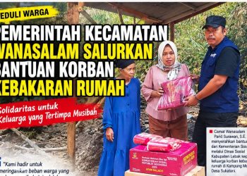 Camat Wanasalam Serahkan Bantuan Kemensos untuk Korban Kebakaran di Sukatani