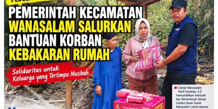 Camat Wanasalam Serahkan Bantuan Kemensos untuk Korban Kebakaran di Sukatani