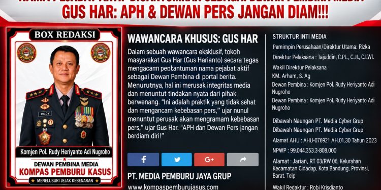 Nama Komjen Rudy Heriyanto Dicantumkan sebagai Dewan Pembina Dua Media, JAWARAH Desak Klarifikasi