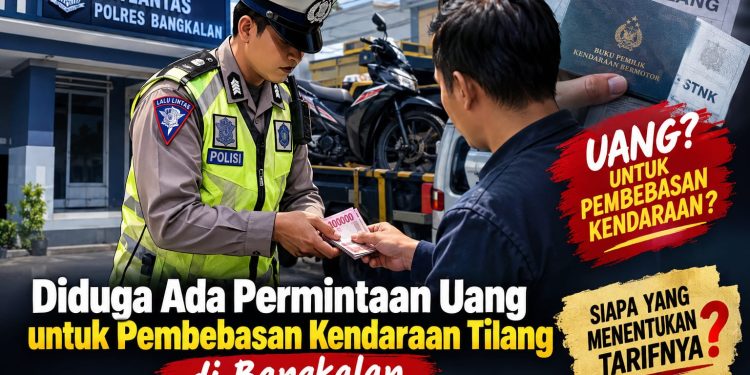DIDUGA KERAS LANGGAR 4 LARANGAN KAPOLRI BARU, Oknum Satlantas Polres Bangkalan Diduga Minta Uang Tebusan Kendaraan Tilang