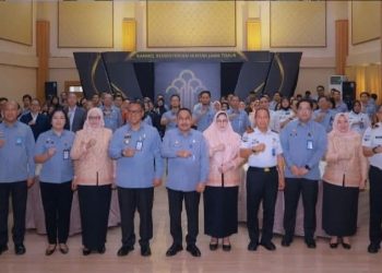 PERKUAT SINERGI LINTAS KEMENTERIAN, KARUTAN KELAS I SURABAYA HADIRI PISAH SAMBUT PIMPINAN KANWIL KEMENTERIAN HUKUM JAWA TIMUR