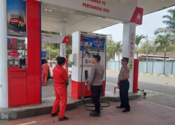Polsek Wanasalam Cek SPBU Binuangen, Pastikan Stok BBM Aman dan Antrean Kondusif