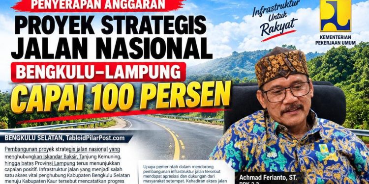 Penyerapan Anggaran Proyek Strategis Jalan Nasional Bengkulu–Lampung Capai 100 Persen